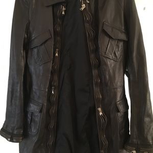 Women’s long leather jacket